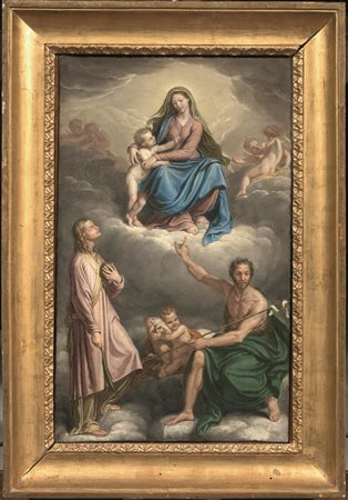 Attribuito a Giuseppe Diotti(Casalmaggiore 1779-1846)VERGINE CON BAMBINO TRA...