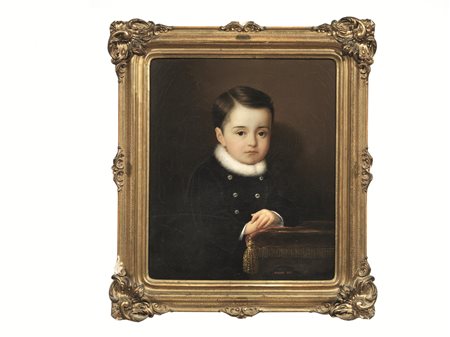 Antonio Dugoni(Cividale del Friuli 1827-1874)RITRATTO DI FANCIULLOolio su...
