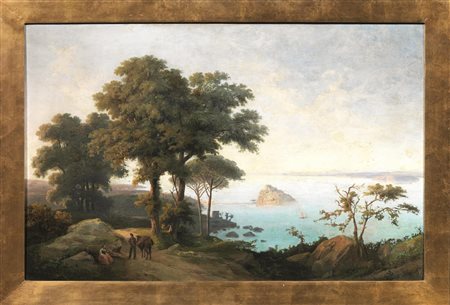 Salvatore Fergola(Napoli 1799 - 1874)VEDUTA DI NISIDAolio su tela, cm...
