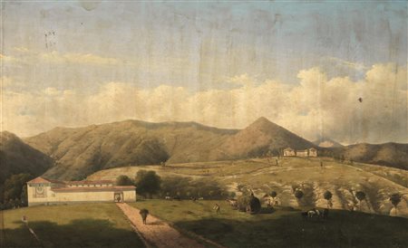 Attribuito a Luigi Ashton(Firenze 1824 - Milano 1884)SCORCIO DI PAESAGGIO...