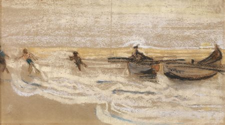 Adolfo De Carolis(Montefiore Dell'Aso (AP) 1874 - Roma 1928)BARCHE SULLA...