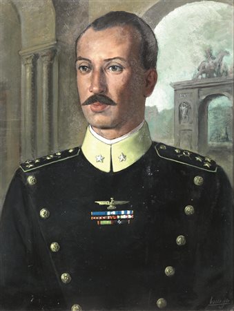 Gino Boccasile(Bari 1901 - 1952)RITRATTO DI UN CAVALLEGGERO ITALIANOolio su...