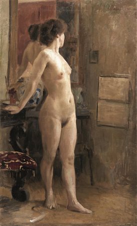Umberto Coromaldi(Roma 1870 - 1948)NUDO FEMMINILEolio su tela, cm 100x60,...