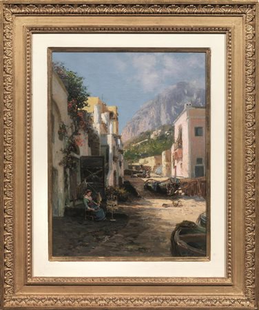 Bernardo Hay(Firenze 1864 - Capri 1931)CAPRIolio su tela, cm 39,5x30firmato