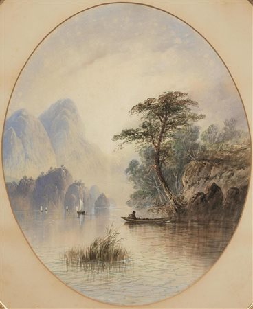 Scuola del sec. XIXSCORCI DI LAGO MONTANOtempera su carta, cm...