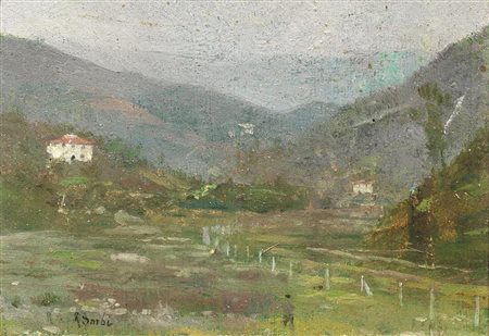 Raffaello Sorbi(Firenze 1844 - 1931)VEDUTA DI CAMPAGNA TOSCANAolio su...