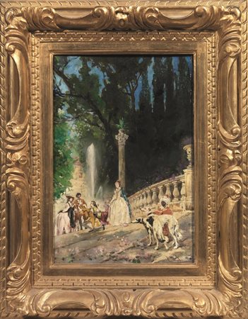 Sinibaldo Tordi(Roma 1876 - 1955)SCENA IN COSTUMEolio su tavoletta, cm...