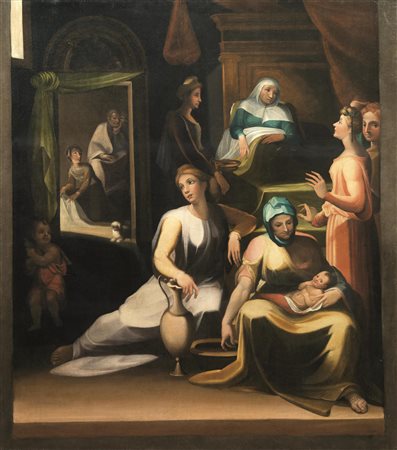 Da Domenico BeccafumiNATIVITA' DELLA VERGINEolio su tela, cm 197x176 senza...