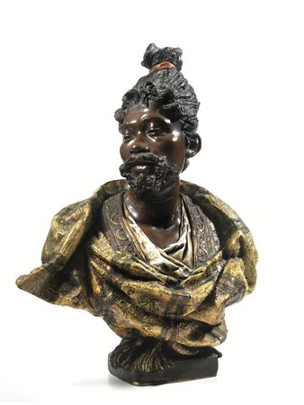 Da Arthur Strasser (1854-1927), busto in terracotta e metallo raffigurante...