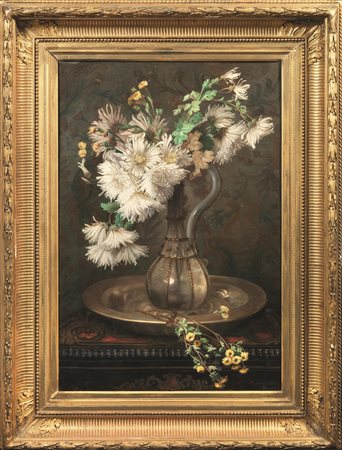 Pierre Olivier J. Richard(1802-?)NATURA MORTA CON VASO DI FIORIolio su tela,...