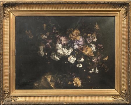 EugÃ¨ne Henri Cauchois(1850-1911)NATURA MORTA CON FIORIolio su tela, cm...