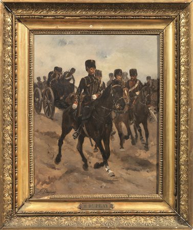 Henry Louis Dupray(1841-1909)CAVALIERIolio su tela, cm 40x31,5firmato