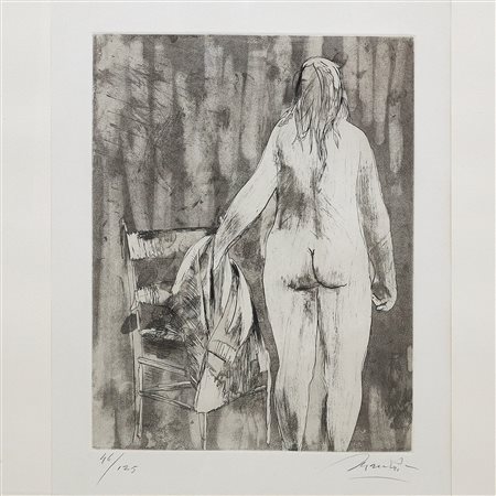 Giacomo Manzù, nudo di donna con sedia