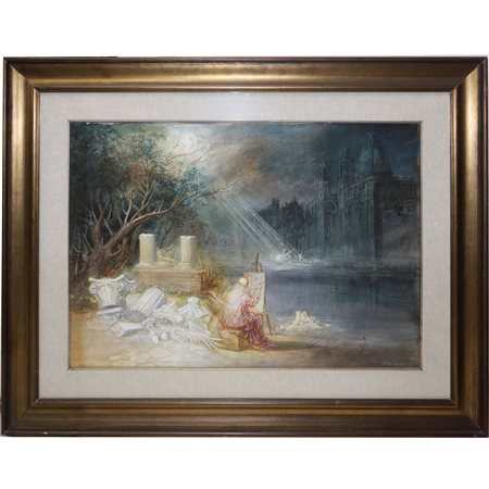 Riccardo Tommasi  Ferroni (Pietrasanta 04/12/1934-Camaiore 19/02/2000)  - Paesaggio Fantastico, 1967