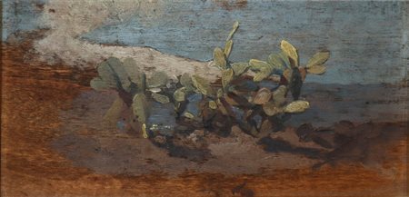 Vincenzo Marano (Acicastello 1938-2016)  - Tavoletta raffigurante Fico d'india