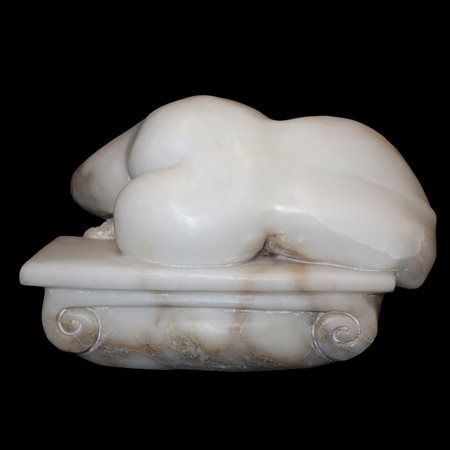 Michele Valenza - Nudo di uomo disteso su capitello, unico blocco