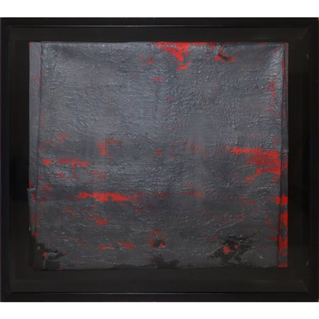 Cesare  Berlingeri (Cittanova 1948)  - Grigio con tracce rosse, 1995