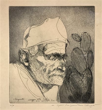Trento Longaretti (Treviglio 1916-Bergamo 2017)  - Volto siciliano, 1974