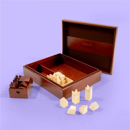 LORO PIANA, Scatola scacchi Loro Piana in mogano Honduras