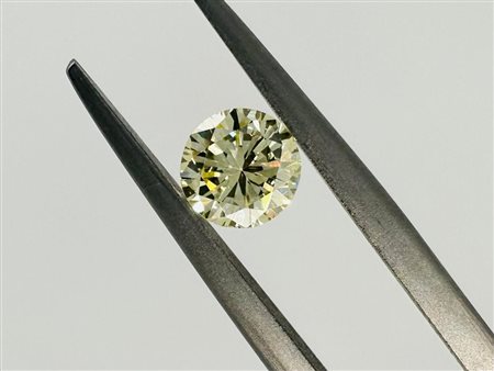 DIAMANTE 0,55 CT COLORE FANCY GIALLO - VS1 - TAGLIO BRILLANTE - INCISO AL...