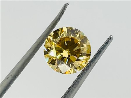 DIAMANTE 1,27 CT COLORE FANCY MARRONCINO GIALLO ARANCIATO VIVIDO - VS2 -...