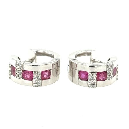 ORECCHINI IN ORO BIANCO 14K 7.07 GR CON DIAMANTI PER 0.26 CT E-F/SI1-2 E...