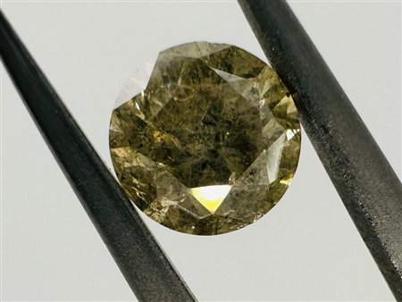DIAMANTE 1,14 CT GIALLO CHIARO MARRONE - I3 - TAGLIO BRILLANTE - INCISO AL...