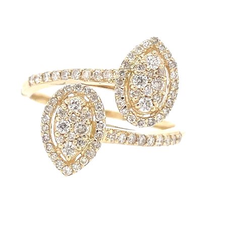 ANELLO IN ORO GIALLO 14K 2.92 GR CON DIAMANTI PER 0.43 CTF/VS TAGLIA 6-8...