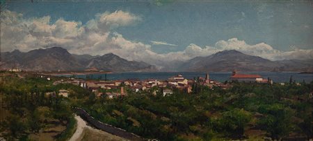 Silvio Allason Torino 1845 - 1912 Veduta  lacustre 