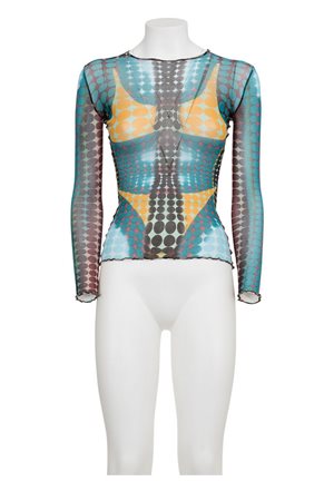 JEAN PAUL GAULTIER Rare and iconic cyberdots tulle top DESCRIPTION: Rare and...
