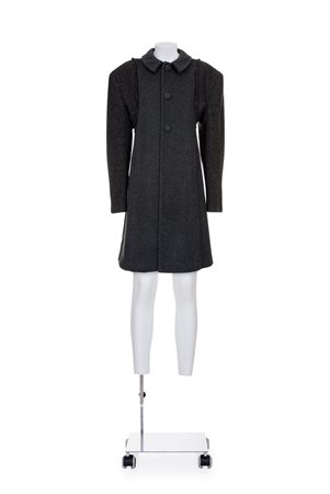 COMME DES GARCONS Two fabrics flared coat DESCRIPTION: Two fabrics flared...