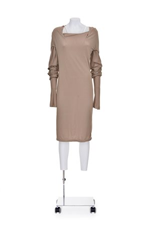 JOHN GALLIANO Rare extra long sleeve draped jersey dress DESCRIPTION: Rare...