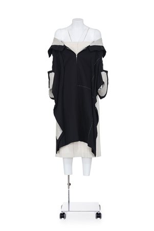 YOHJI YAMAMOTO Structured doubled dress with contrast stitching DESCRIPTION:...