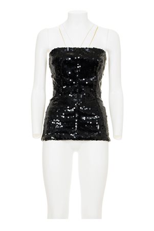 ALEXANDER McQUEEN Rare sequins bustier DESCRIPTION: Rare black sequins...