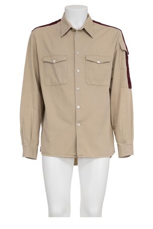 HELMUT LANG Iconic shirt with velvet band DESCRIPTION: Iconic beige shirt...