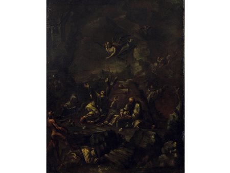 Attribuito ad Alessandro Magnasco Anacoreti penitenti Olio su tela Reca a...