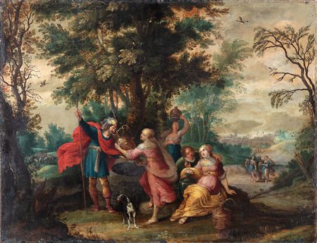 Jan Brueghel II, Frans  Francken II  Eliezer e Rebecca al pozzo 
