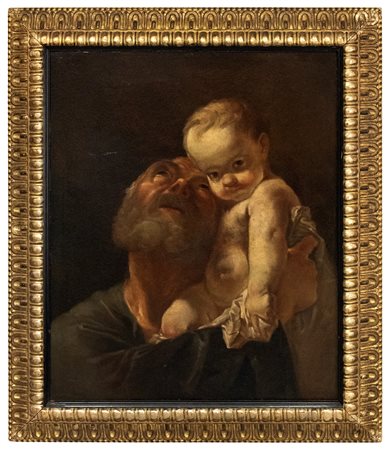 Giovanni Battista  Piazzetta (seguace di)   San Giuseppe con Bambino 