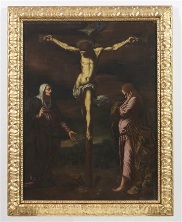 Pittore veneto del XVII secolo   Cristo crocifisso con Madonna e San Giovanni Evangelista 