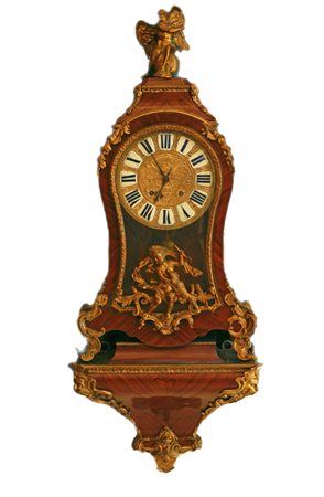    Pendola Cartel Luigi XV con mensola originale e meccanismo Warin Paris du Soleil d'Or 