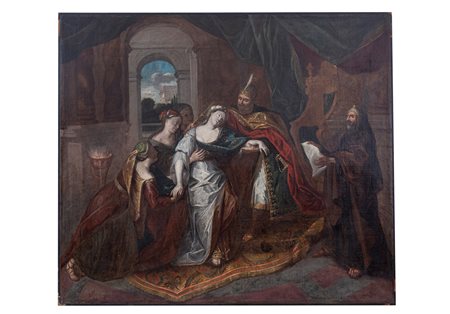 Charles-Antoine Coypel (seguace di)   Lo svenimento di Ester 