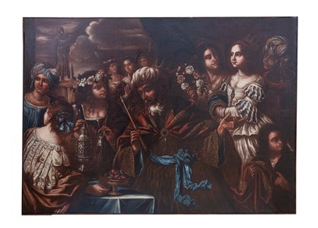 Pittore lombardo del XVII secolo   Re Salomone portato in tarda età all'idolatria dalle sue mogli 