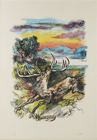 GUTTUSO RENATO (1912 - 1987) - Dalla cartella Colloquio con i Maestri. .