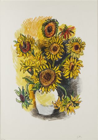GUTTUSO RENATO (1912 - 1987) - Dalla cartella Colloquio con i Maestri. Omaggio a Van Gogh.