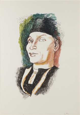 GUTTUSO RENATO (1912 - 1987) - Dall cartella Colloquio con i Maestri. Omaggio ad Antonello da Messina.