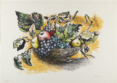 GUTTUSO RENATO (1912 - 1987) - Dalla cartella Colloquio con i Maestri. Omaggio a Caravaggio.