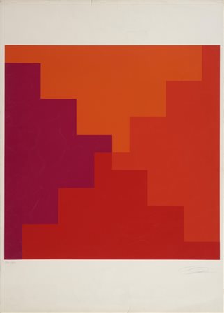 LOHSE RICHARD PAUL (1902 - 1988) - Vier gestufte Flächen in Rot.