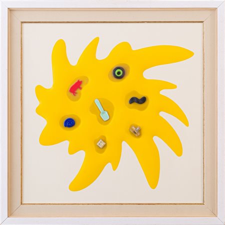 RENZO NUCARA, Legno, carta, colore, serig., resine, oggetti