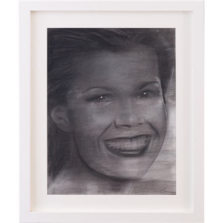 DAVIDE LA ROCCA, Volto femminile, Tecnica mista su cartoncino