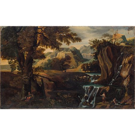 SALVATOR ROSA (Seguace di), Olio su tela